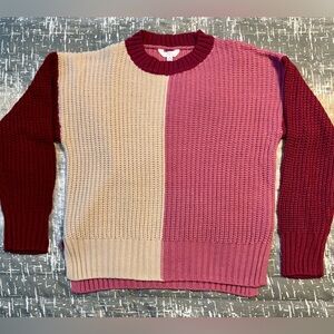 Time And True - Women’s Color Block Sweater - Size M (8-10)